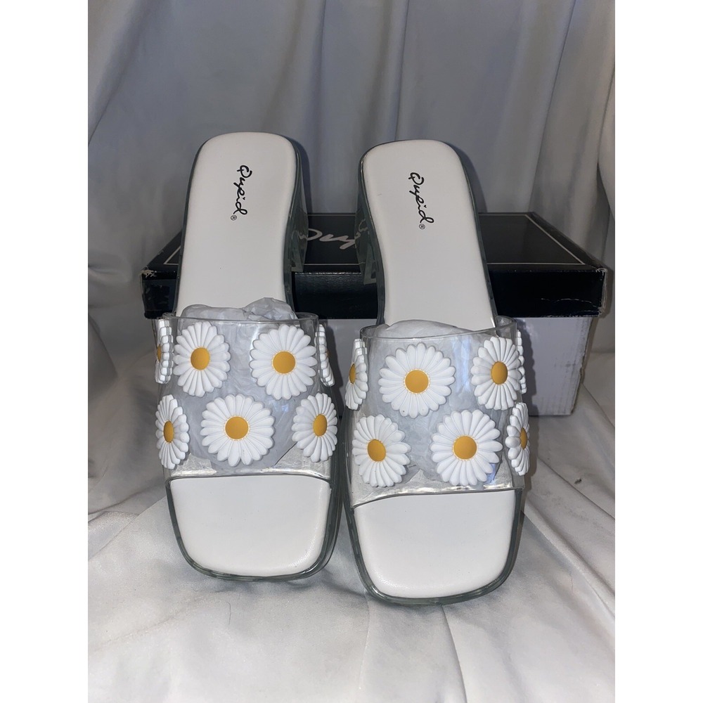 QUPID Women's Daisy Band Mules‎ U.S Women's Size 6